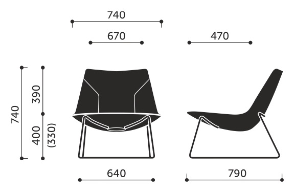 Wymiary krzesła Chic Lounge A20V3